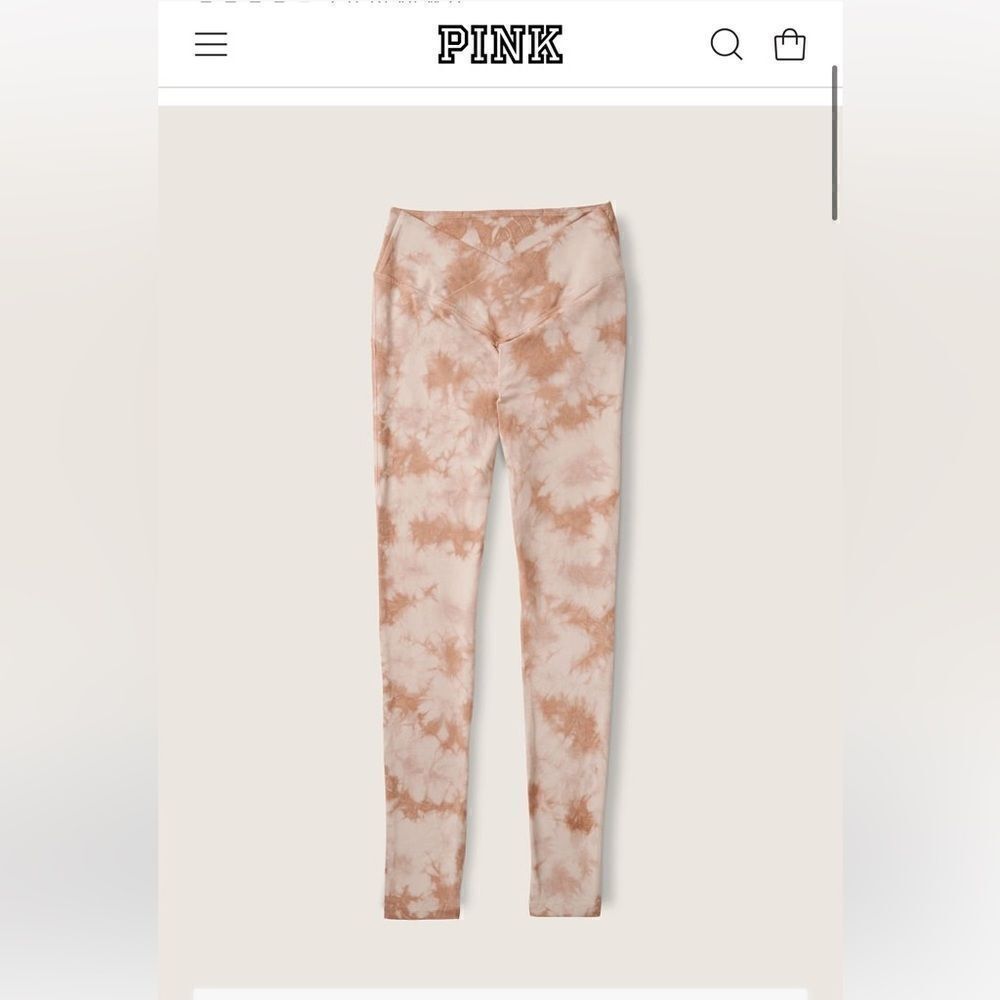 PINK COTTON HIGH WAIST V CROSSOVER LEGGINGS IN FULL LENGTH